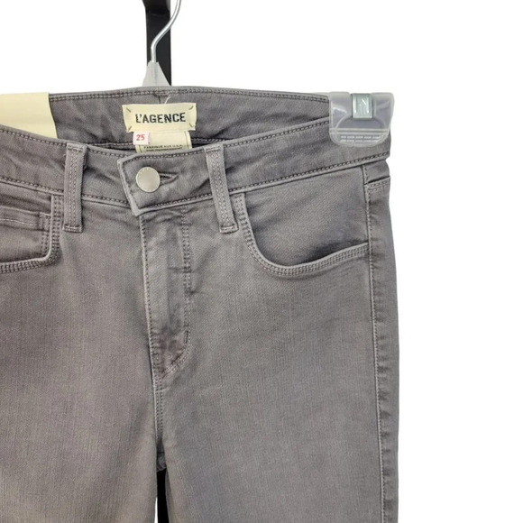 L'AGENCE  Margot High Rise Skinny Jeans Size 25 Gray New With Tags - Picture 3 of 10